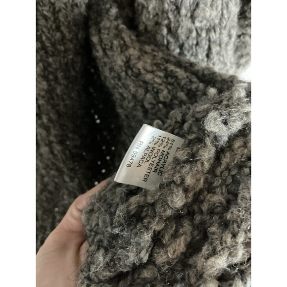 Italian Wool Mohair Cardigan Sweater Women M Brown Berretti Button Up Pockets - Picture 7 of 9